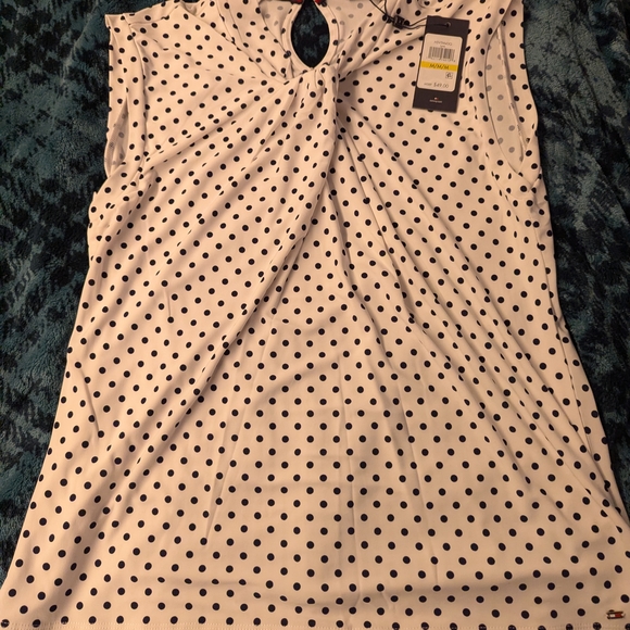 Brand New Tommy Hilfiger Polka Dot Blouse - Black and White - Picture 1 of 4
